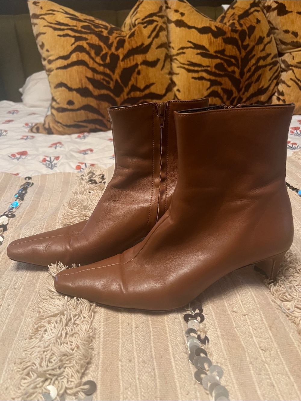 Staud Wally Boot in Cognac Leather